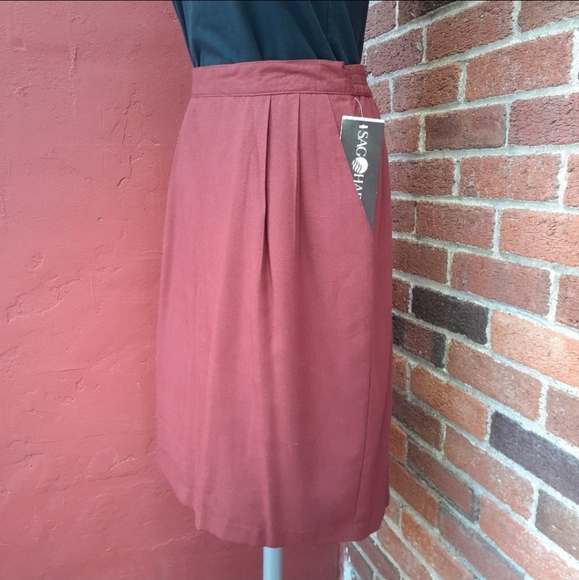 Vintage Mad Men Pleated Pocket Pencil Skirt Career Blogger Fave Retro Academia - Picture 1 of 6
